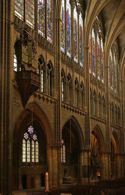 View of the South Side of the Nave by French School